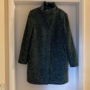 Women's dark green Wool Blend Coat